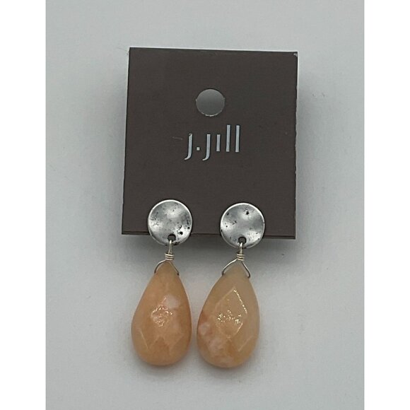 J.Jill Peachy Pink Horizons Faceted Semi Precious Stones Drop Earrings NWT - Picture 1 of 5
